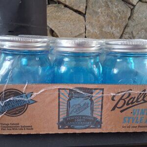 Ball Heritage Blue Pint Jars 6-Pack 100th Anniversary Limited Edition New